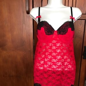 LS RED/BLK Babydolls, M. *P1080